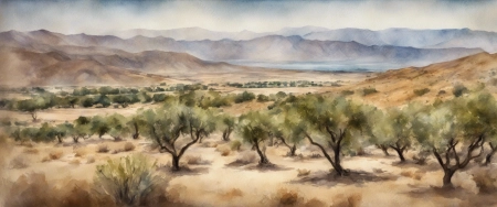 Orchard in the high mountains