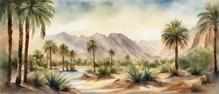 Palm tree valley in israel