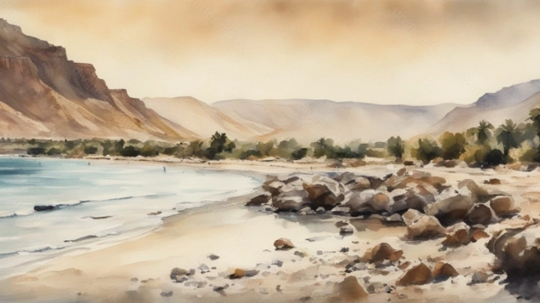 Lone beach of the Dead Sea