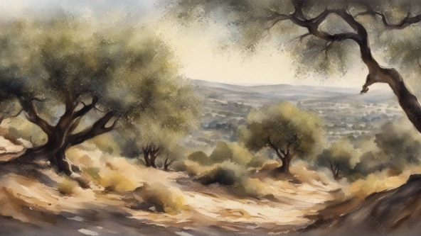 Jerusalem forest olive trees