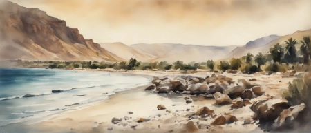 Lone beach of the Dead Sea