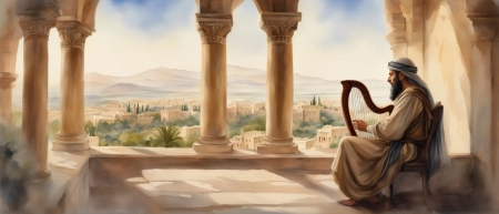 King david playing the harp